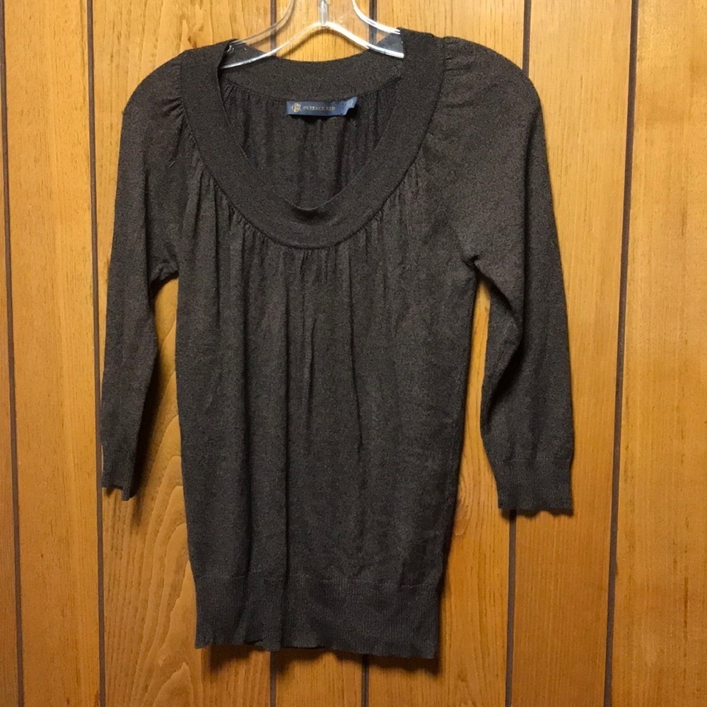 Outback Red brown 3/4 sleeve scoop neck pullover